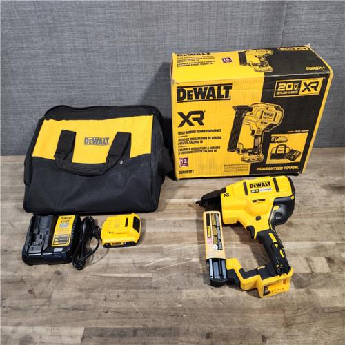 HOUSTON LOCATION - AS-IS DeWALT DCN681D1 20V MAX 18ga Cordless Brushless Narrow Crown Stapler Kit w/ BATTERY & CHARGER