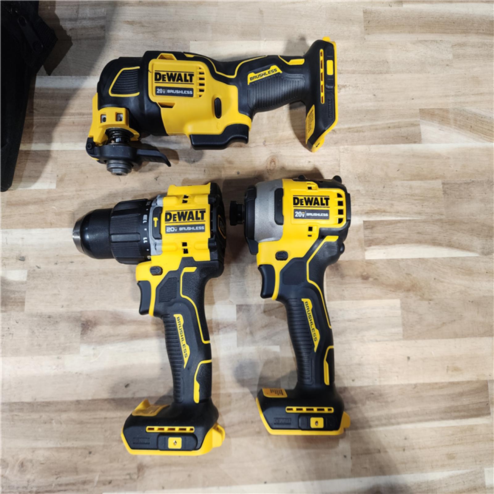 HOUSTON LOCATION - AS-IS DEWALT ATOMIC 20-Volt Lithium-Ion Cordless Brushless (3-Tool) Combo Kit