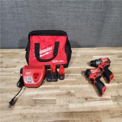 HOUSTON LOCATION - AS-IS Milwaukee  FUEL 12-Volt Lithium-Ion Brushless Cordless Hammer Drill and Impact Driver Combo Kit