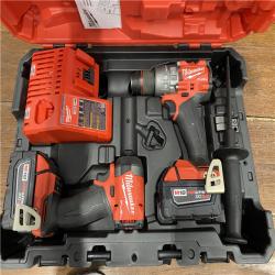 AS-IS MILWAUKEE M18 FUEL 18V Lithium-Ion Brushless Cordless Hammer Drill and Impact Driver Combo Kit (2-Tool) with 2 Batteries