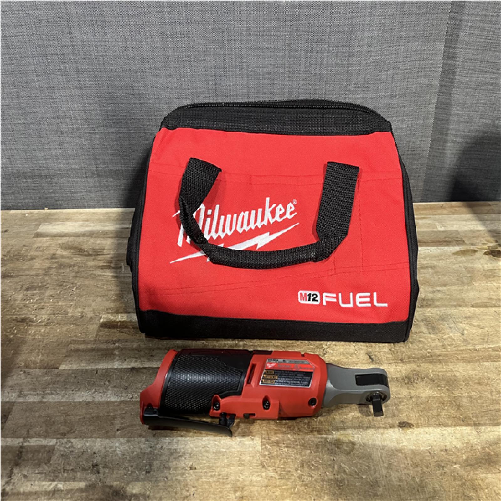 Houston Location AS-IS Milwaukee FUEL 12-Volt Lithium-Ion Brushless Cordless High Speed 3/8 in. Ratchet (Tool-Only)