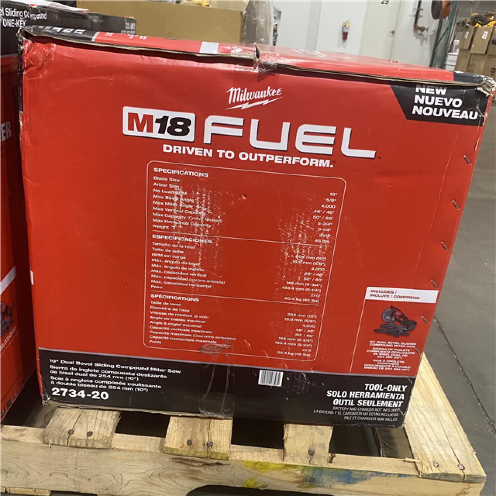 As-Is- Milwaukee M18 FUEL Brushless Cordless 10 in. Dual Bevel Sliding Compound Miter Saw (Tool-Only)
