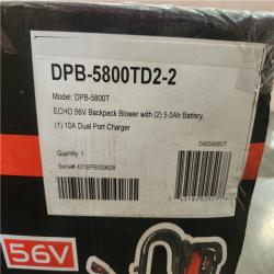 Phoenix NEW ECHO 56V 195 MPH 795 CFM Cordless Battery Backpack Blower w/Tube Throttle and (2) 5.0Ah Batteries and Dual Port Charger (SEALED)
