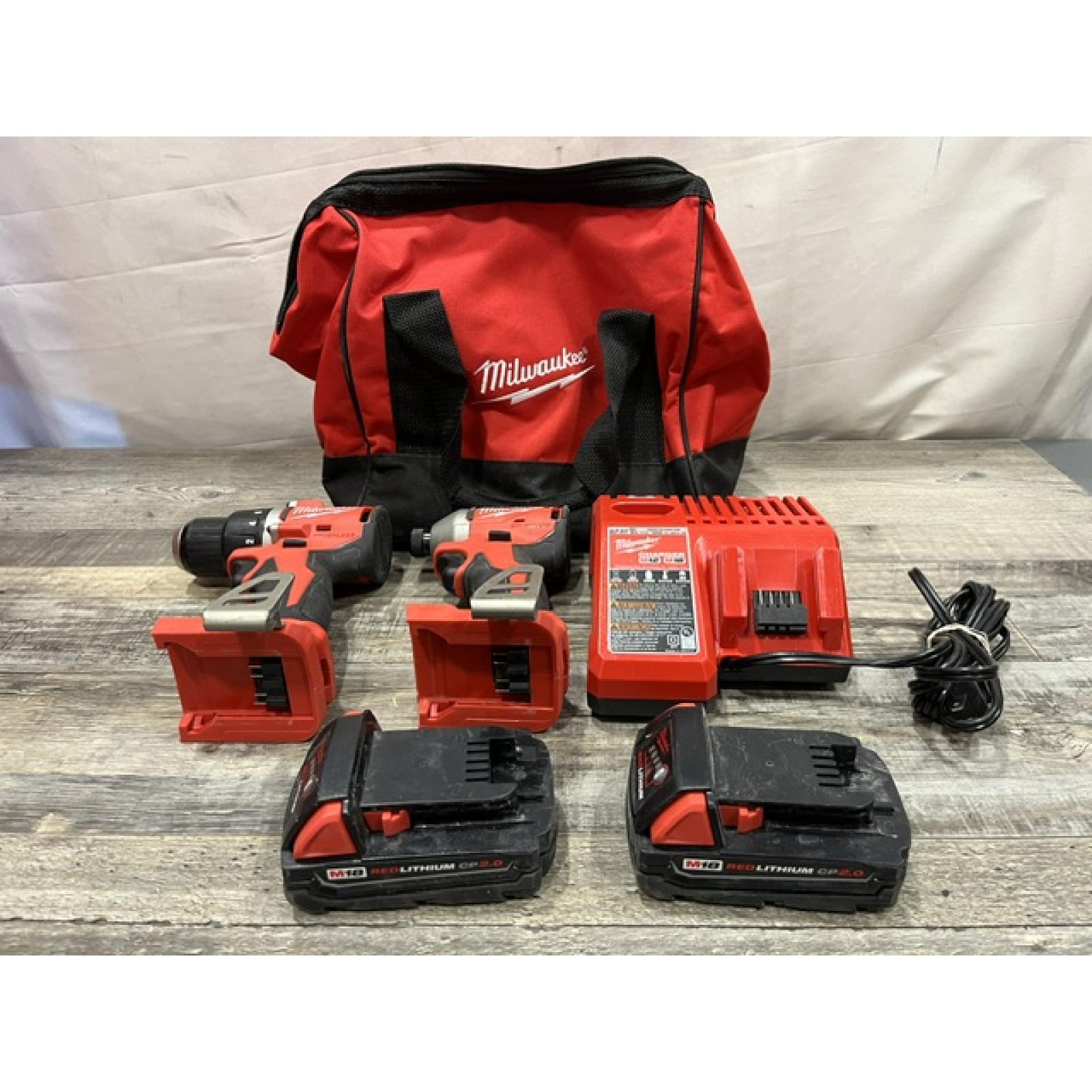 AS-IS Milwaukee 18V Lithium-Ion Brushless Cordless Compact Drill/Impact Combo Kit