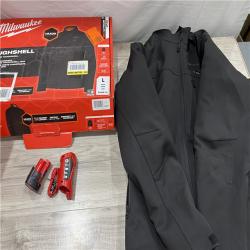 AS-IS Milwaukee Men's Large 12-Volt Lithium-Ion Cordless Tough Shell Black Heated Jacket with