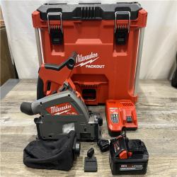 AS-IS Milwaukee FUEL 18V Lithium-Ion Brushless Cordless 6-1/2 in. Plunge Track Saw PACKOUT Kit