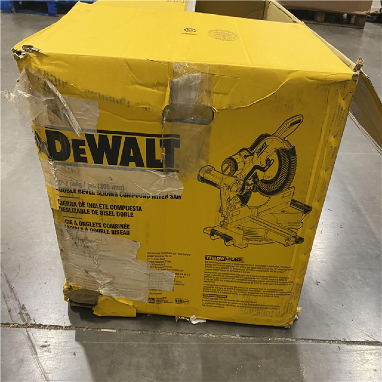 As-Is- DEWALT 15 Amp Corded 12 in. Double Bevel Sliding Compound Miter Saw