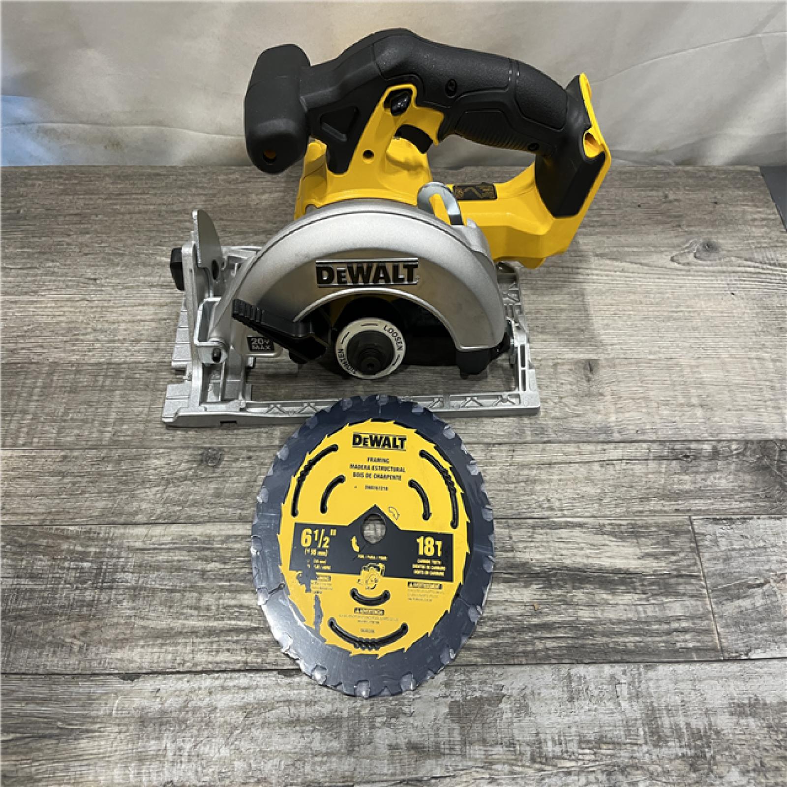AS-IS DEWALT 20-Volt MAX Lithium-Ion Cordless 6-1/2 in. Circular Saw (Tool-Only)