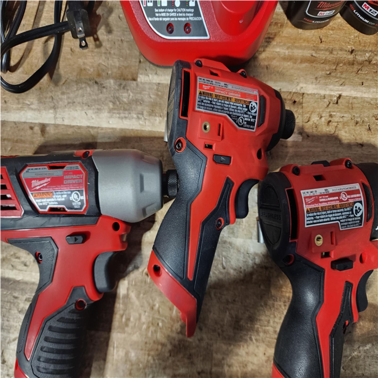 Houston Location AS-IS Milwaukee Drills QTY/3 and Batteries QTY/4 and Chargers QTY/2