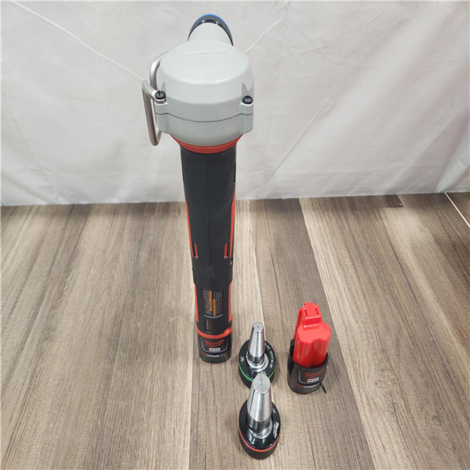 AS-IS- Milwaukee M12 12V Lithium-Ion Cordless PEX Expansion Tool Kit with (2) 1.5 Ah Batteries  (3) Expansion Heads and Hard Case