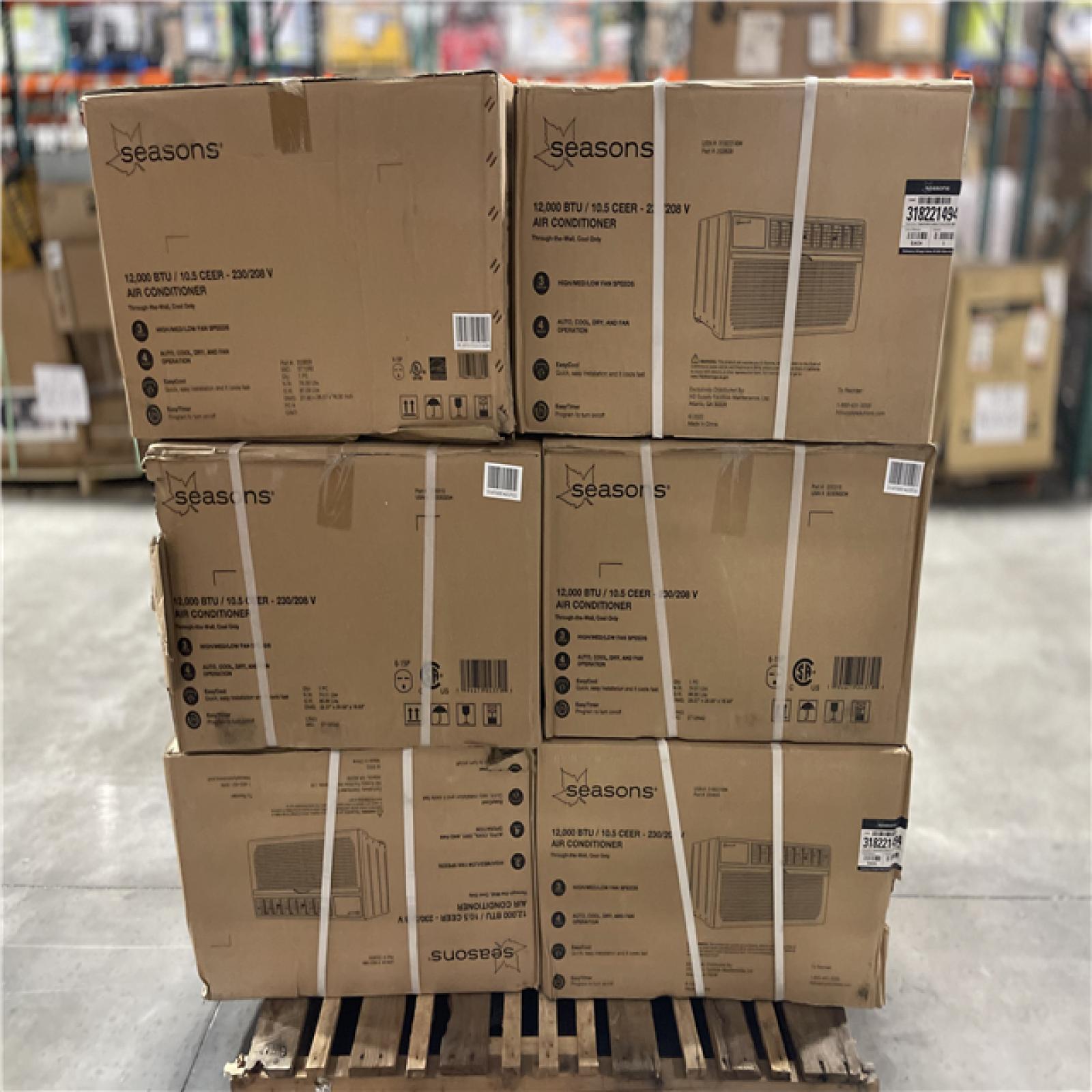 DALLAS LOCATION- Seasons 12 000 BTU 230/208-Volt Through-the-Wall Unit Air Conditioner PALLET (6 UNITS)