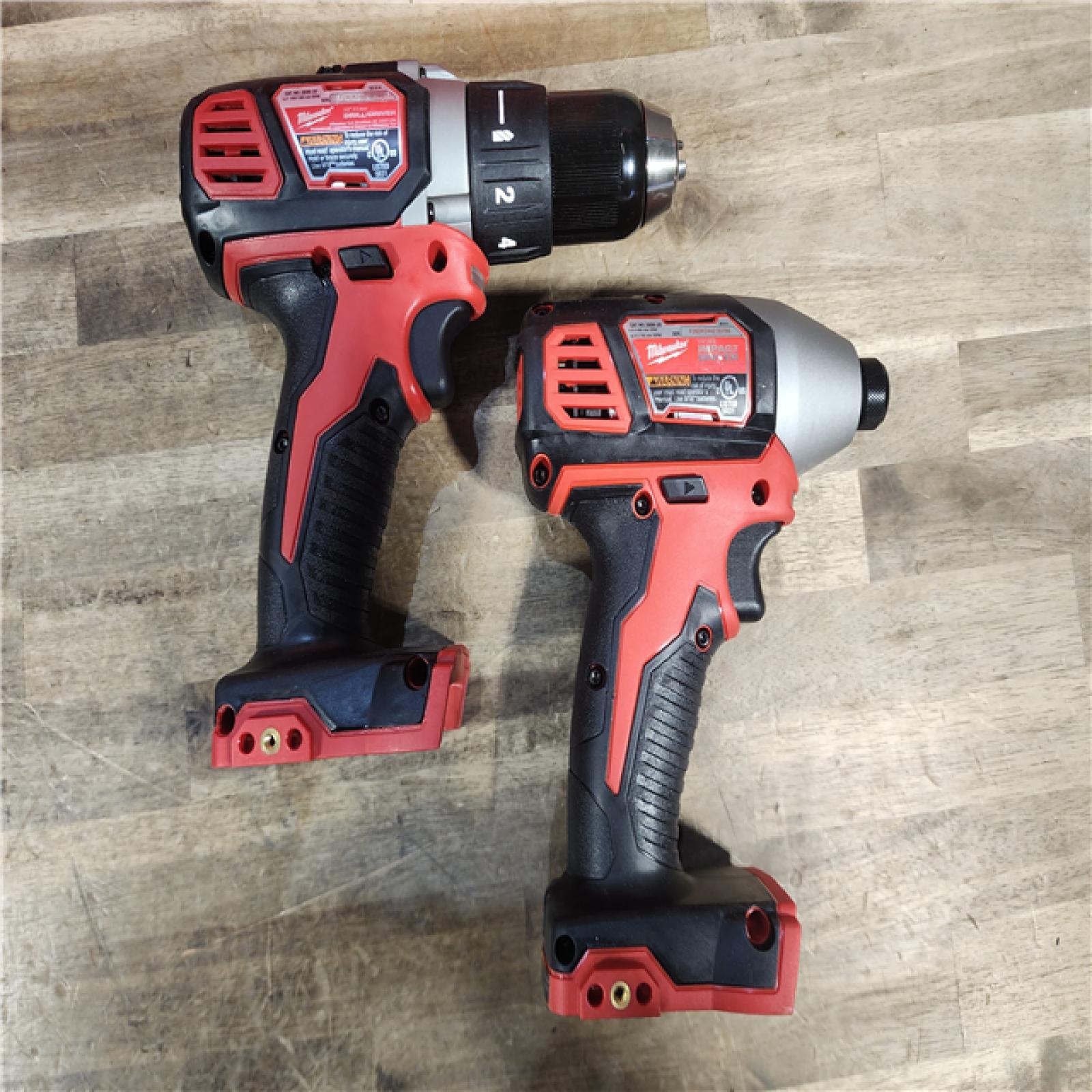 HOUSTON LOCATION - AS-IS Milwaukee 18V Cordless Brushed 2 Tool Drill/Driver and Impact Driver Kit