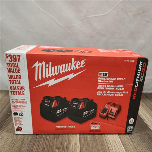 NEW- M18 18-Volt Lithium-Ion XC Starter Kit with Two 5.0Ah Batteries and Charger