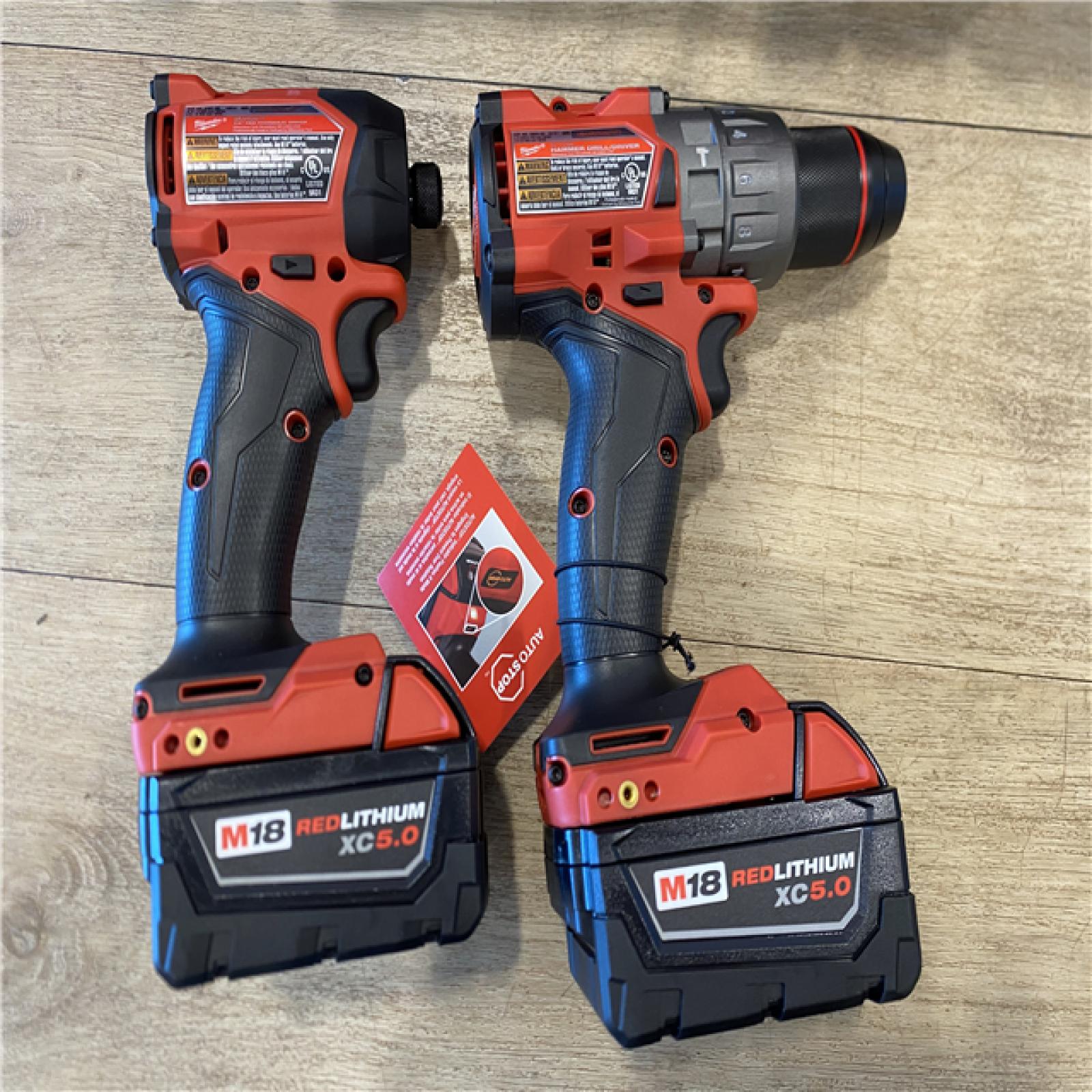 AS-IS Milwaukee FUEL 18V Lithium-Ion Brushless Cordless Hammer Drill and Impact Driver Combo Kit