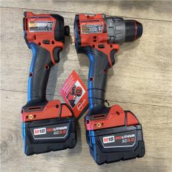 AS-IS Milwaukee FUEL 18V Lithium-Ion Brushless Cordless Hammer Drill and Impact Driver Combo Kit