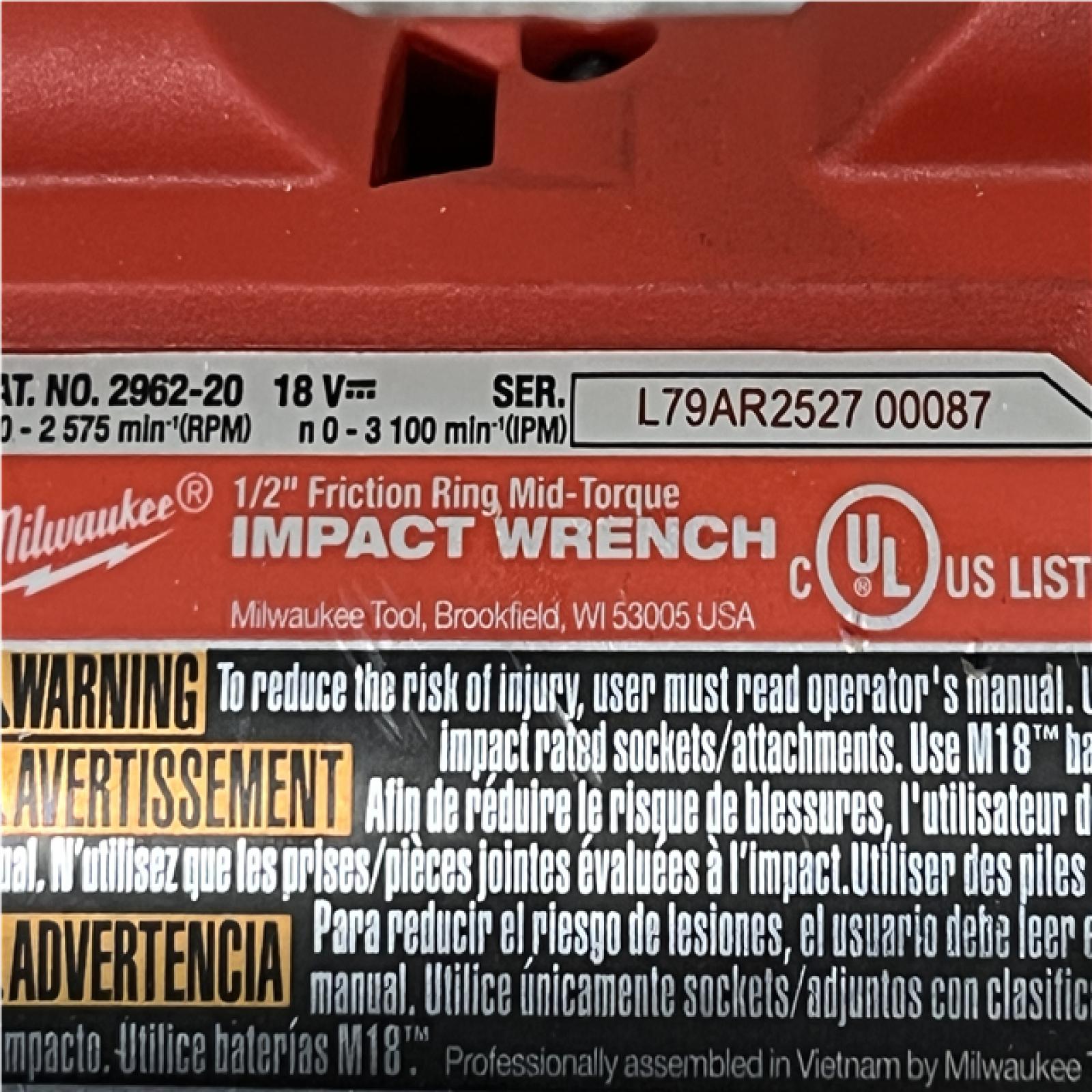 AS-IS Milwaukee FUEL Gen-2 18V Lithium-Ion Brushless Cordless Mid Torque 1/2 in. Impact Wrench w/Friction Ring (Tool-Only)