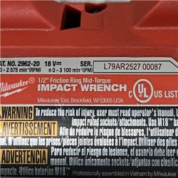 AS-IS Milwaukee FUEL Gen-2 18V Lithium-Ion Brushless Cordless Mid Torque 1/2 in. Impact Wrench w/Friction Ring (Tool-Only)
