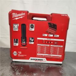 LIKE NEW - Milwaukee 43-Piece SHOCKWAVE Impact Duty 3/8 Drive SAE & Metric Deep 6 Point Socket Set