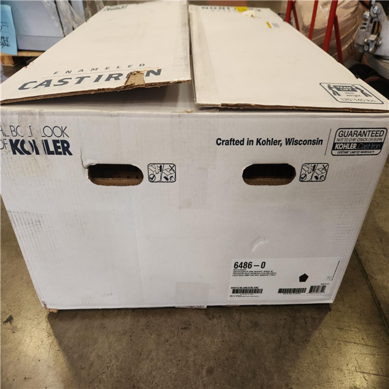 Phoenix NEW KOHLER Whitehaven Farmhouse Apron Front Self-Trimming Cast Iron 30 in. Single Bowl Kitchen Sink in White