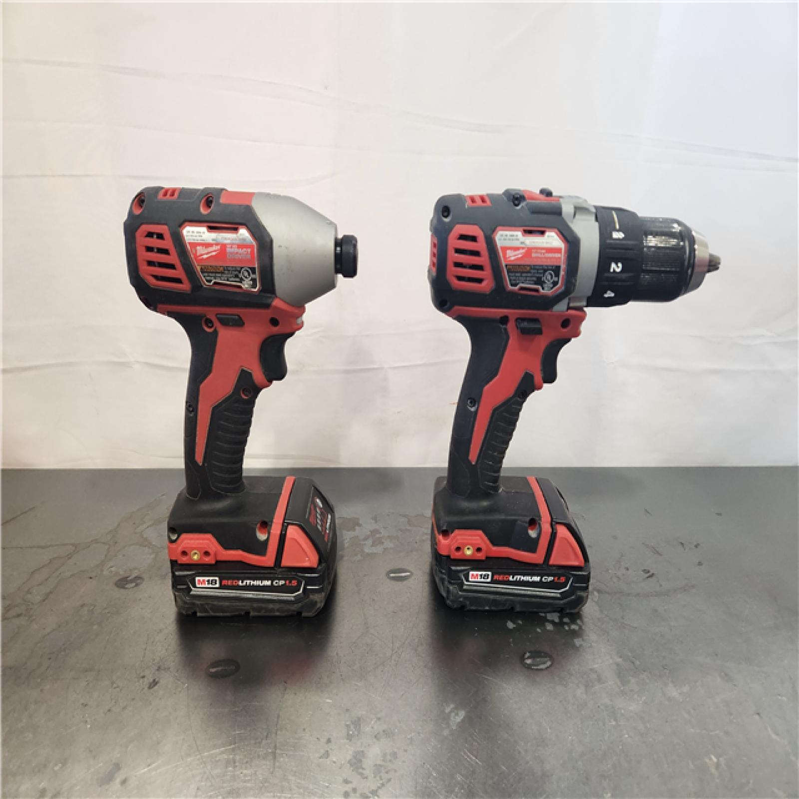 AS-IS- Milwaukee 18V Lithium-Ion Cordless Drill Driver/Impact Driver Combo Kit