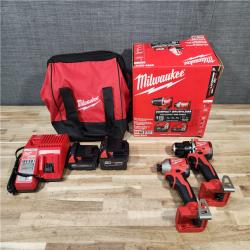 HOUSTON LOCATION - AS-IS Milwaukee 18-Volt Lithium-Ion Brushless Cordless Compact Hammer Drill/Impact Combo Kit