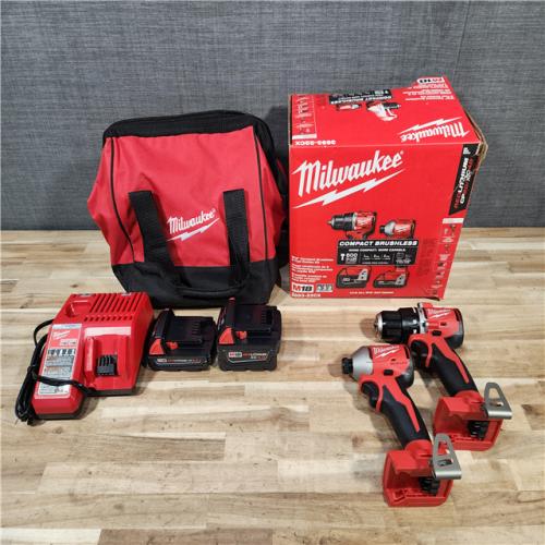 HOUSTON LOCATION - AS-IS Milwaukee 18-Volt Lithium-Ion Brushless Cordless Compact Hammer Drill/Impact Combo Kit