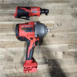 HOUSTON LOCATION - AS-IS Milwaukee 12/18V Lithium-Ion Cordless 3/8 in. Ratchet and 1/2 in. High Torque Impact Wrench with Friction Ring Combo Kit
