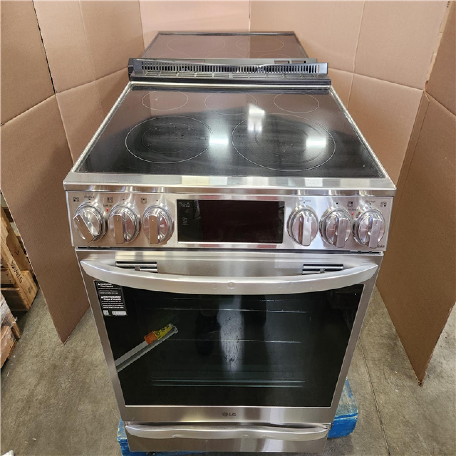 Phoenix AS-IS 2 LG 30 in. 6.3 cu. ft. 5 Burner Element Slide-In Electric Range in PrintProof Stainless Steel w/ Instaview  Air Fry  ProBake