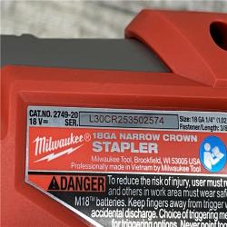 AS-IS Milwaukee FUEL 18-Volt Lithium-Ion Brushless Cordless 18-Gauge 1/4 in. Narrow Crown Stapler (Tool-Only)