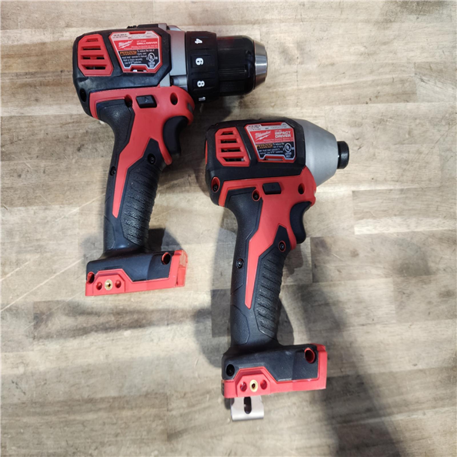 HOUSTON LOCATION - AS-IS Milwaukee 18V Cordless Brushed 2-Tool Drill/Driver and Impact Driver Kit