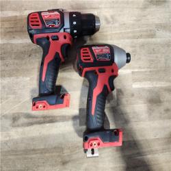 HOUSTON LOCATION - AS-IS Milwaukee 18V Cordless Brushed 2-Tool Drill/Driver and Impact Driver Kit