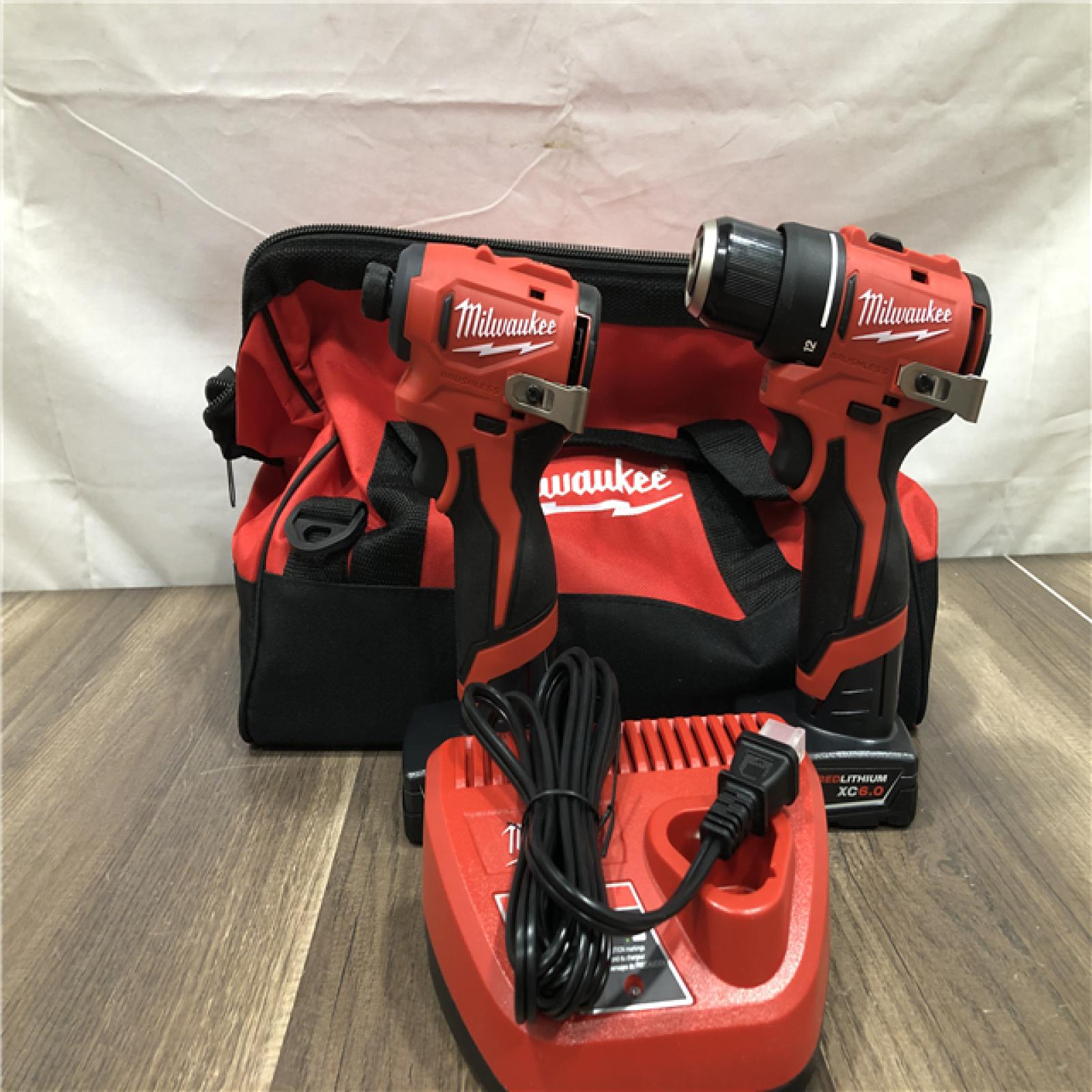 AS-IS Milwaukee 12-Volt Lithium-Ion Brushless Cordless Subcompact Drill and Impact Driver Combo Kit