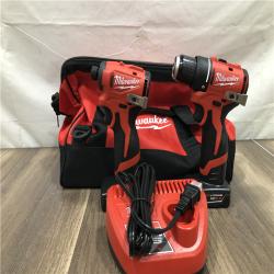 AS-IS Milwaukee 12-Volt Lithium-Ion Brushless Cordless Subcompact Drill and Impact Driver Combo Kit