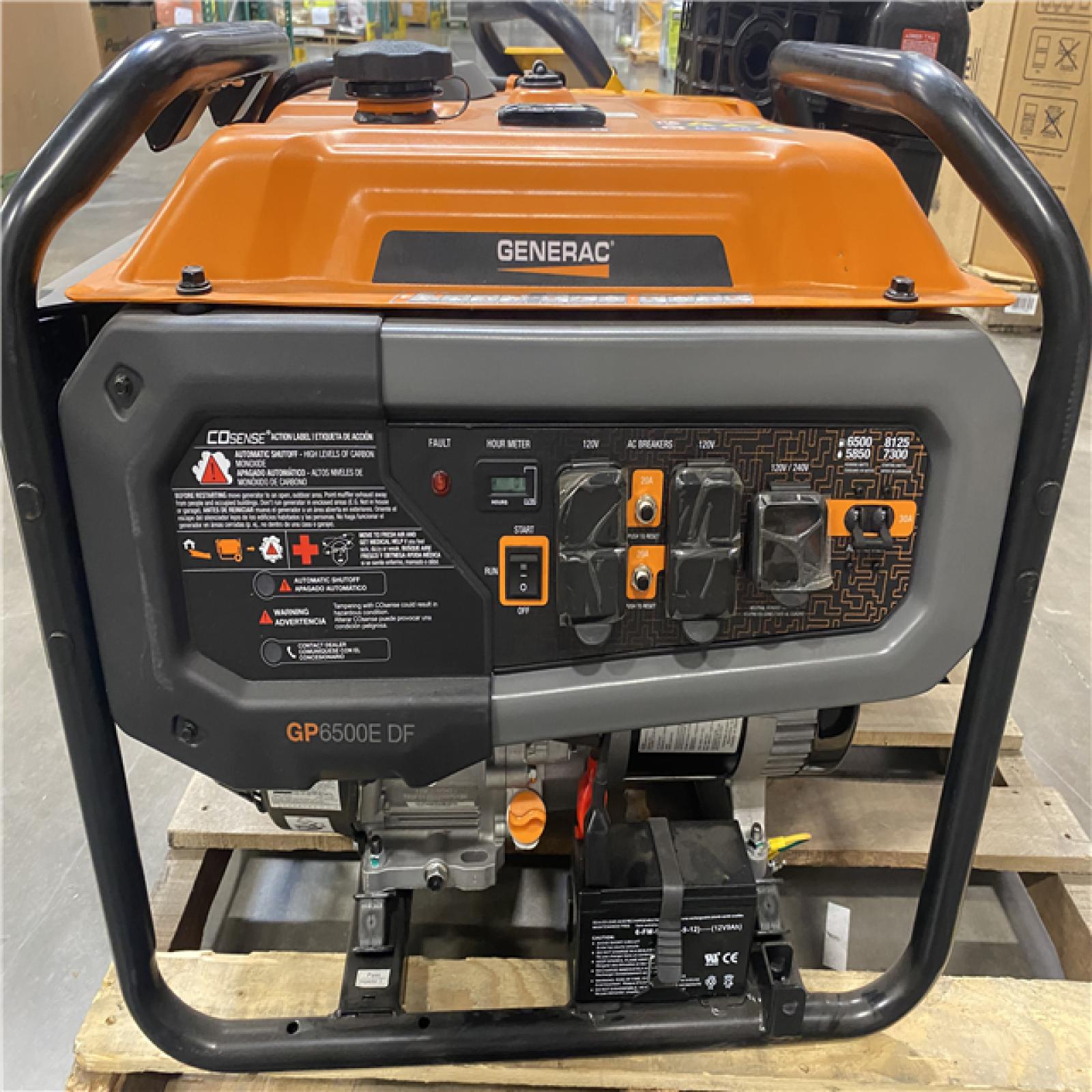 Dallas Location - As-Is Generac 8 125/6500-Watt Electric Start Dual Fuel Portable Generator