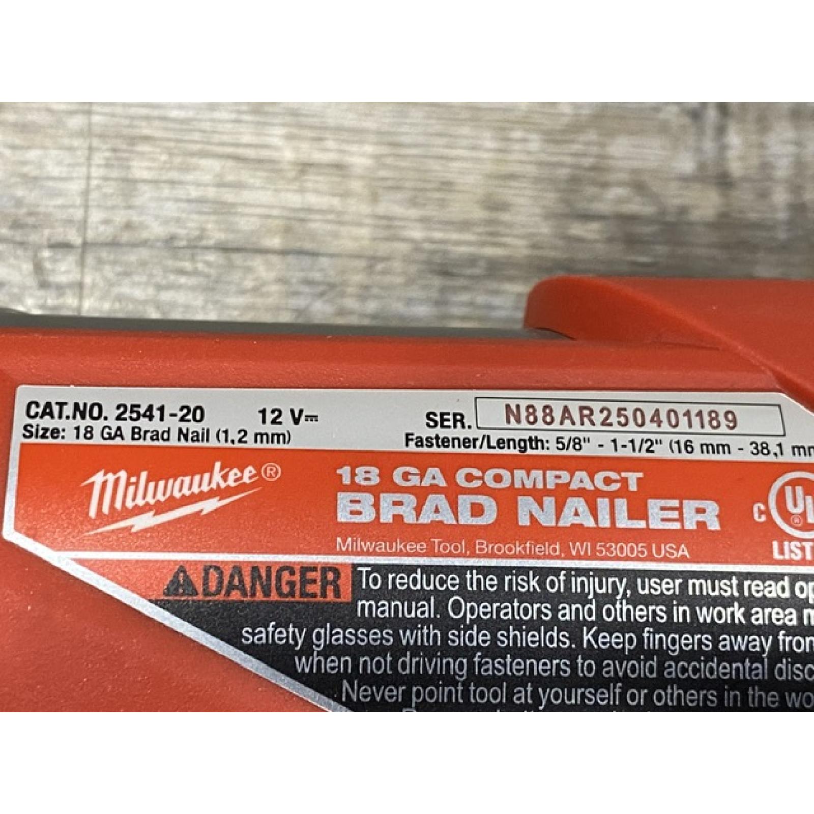 AS-IS Milwaukee FUEL 12-Volt Lithium-Ion Brushless Cordless 18-Gauge 1-1/2 in. Compact Brad Nailer (Tool Only)