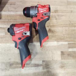 HOUSTON LOCATION - AS-IS Milwaukee FUEL 12-Volt Lithium-Ion Brushless Cordless Hammer Drill and Impact Driver Combo Kit