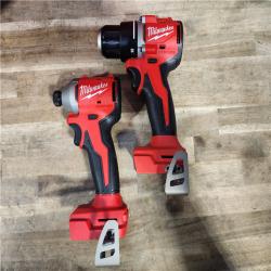 HOUSTON LOCATION - AS-IS Milwaukee M18 18V Lithium-Ion Brushless Cordless Compact Drill/Impact Combo Kit (2-Tool) W/(2) 2.0 Ah Batteries, Charger & Bag