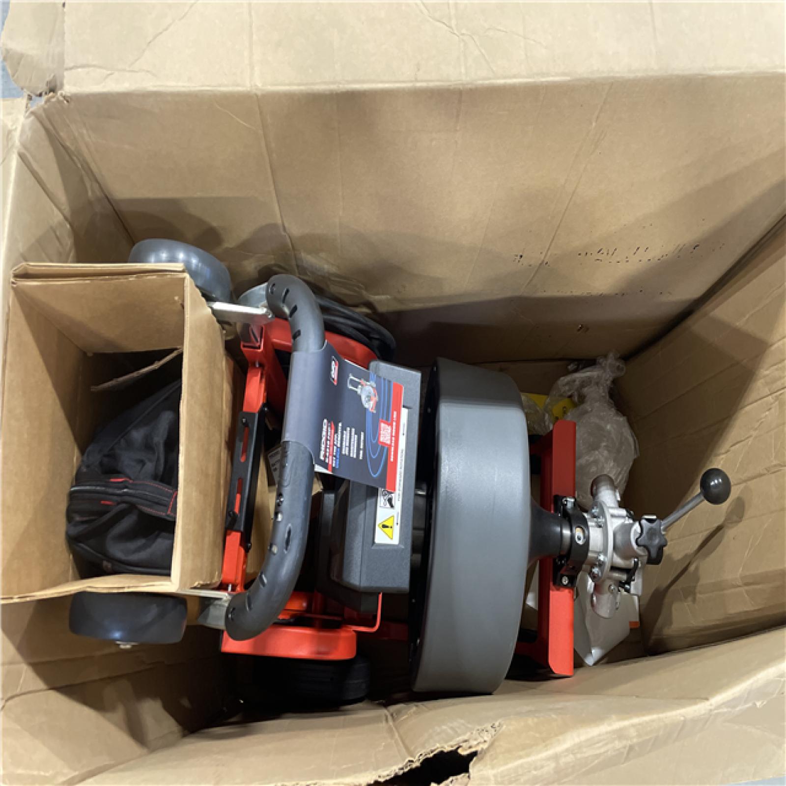 DALLAS LOCATION- NEW!- RIDGID K-4310 FXP 5/8 in. Drain Cleaning Drum Machine  Includes 8-Piece Tool Set  Bag  Gloves  2 FXP Battery-8.0 Ah and Charger