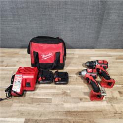 HOUSTON LOCATION - AS-IS Milwaukee M18 18V Lithium-Ion Cordless Drill Driver/Impact Driver Combo Kit
