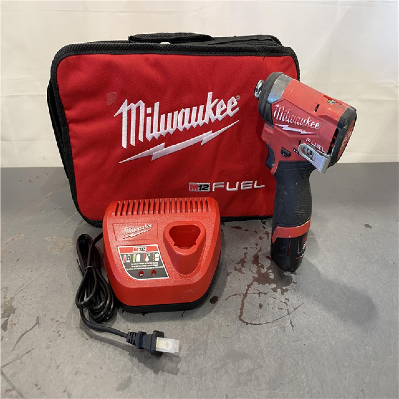 AS-IS - Milwaukee M12 FUEL 12 V 1/4 in. Cordless Brushless Impact Driver Kit