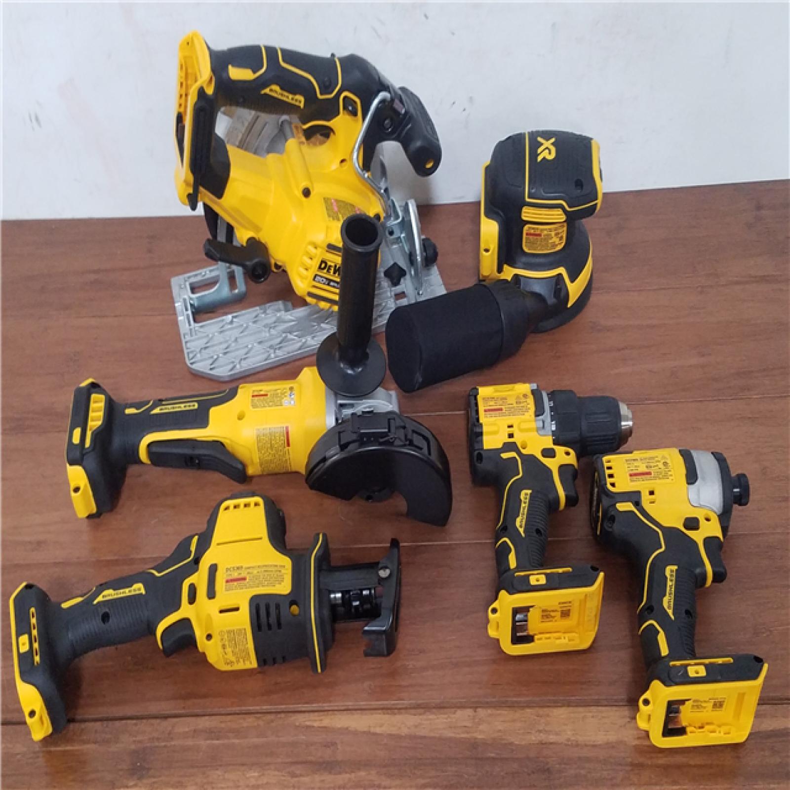 California AS-IS DeWalt 6-Piece Tool Kit  Includes (2) Batteries  Charger & Rolling Tool Box