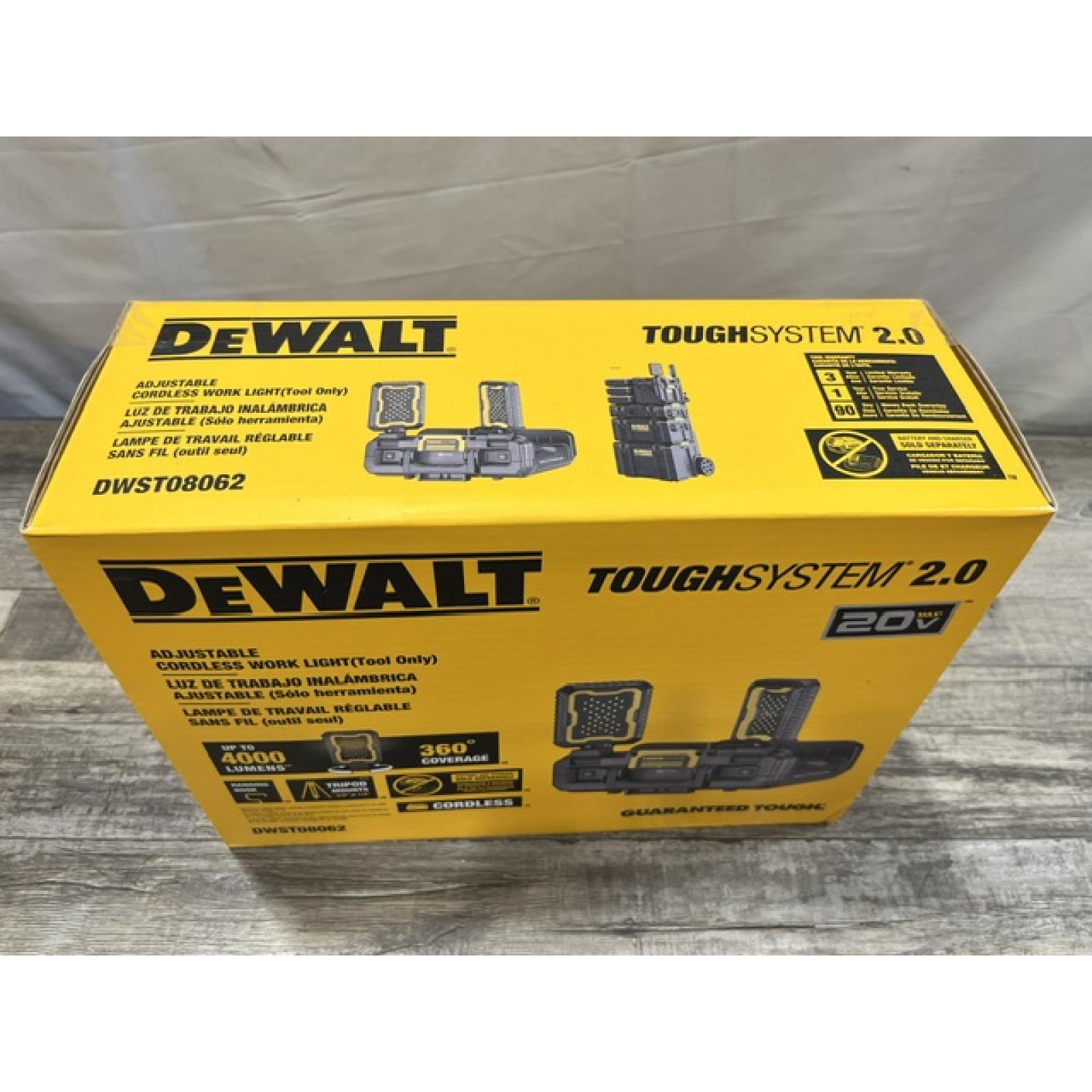 NEW - DEWALT Tough System 2.0 Flex Volt 20V/60V Cordless LED Adjustable Work Light