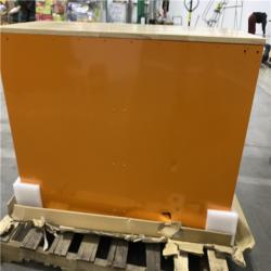 DALLAS LOCATION - Husky 46 in. W x 18 in. D 9-Drawer Gloss Orange Mobile Workbench Cabinet with Solid Wood Top