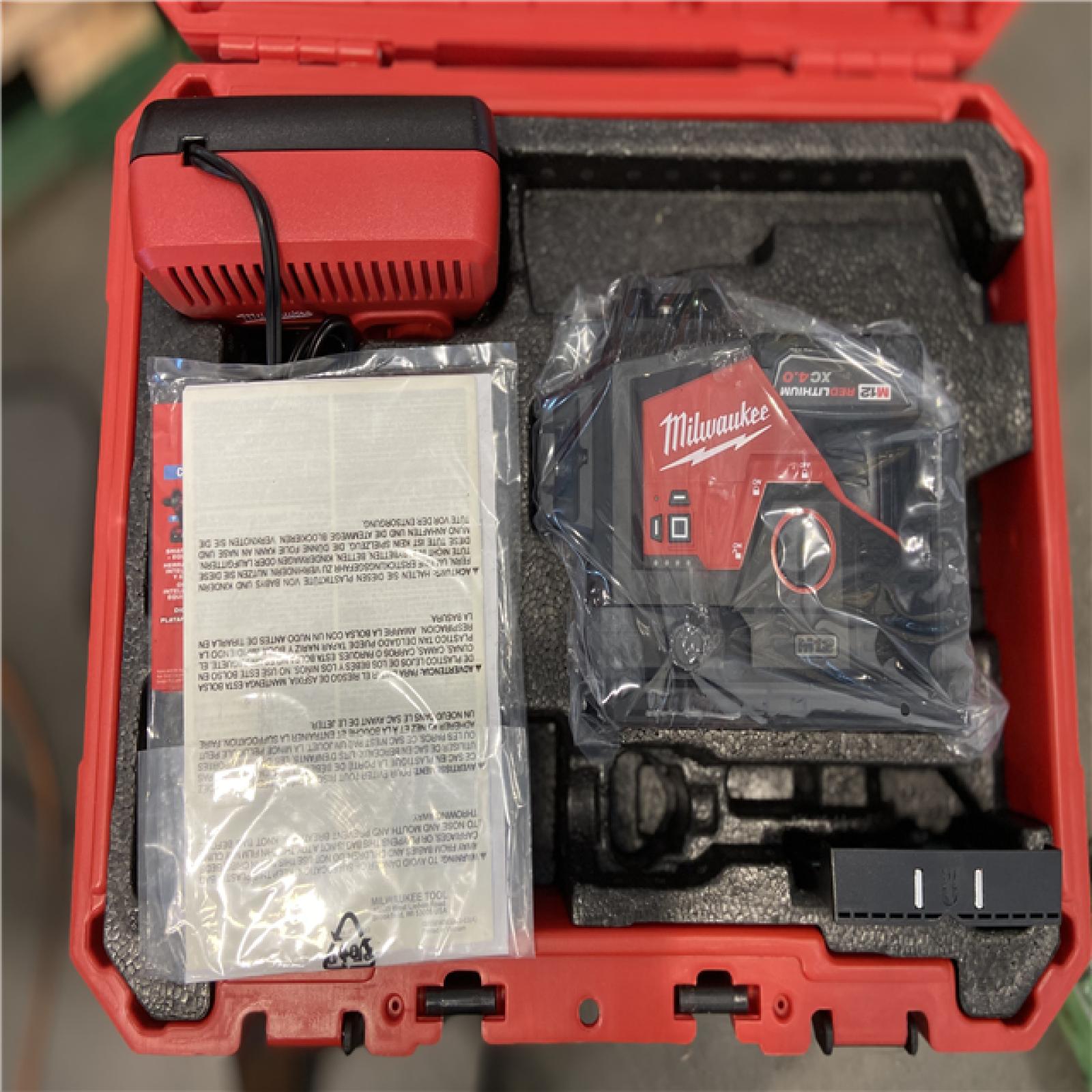 LIKE NEW  - Milwaukee M12 12-Volt Lithium-Ion Cordless Green 250 ft. 3-Plane Laser Level Kit with One 4.0 Ah Battery  Charger and Case
