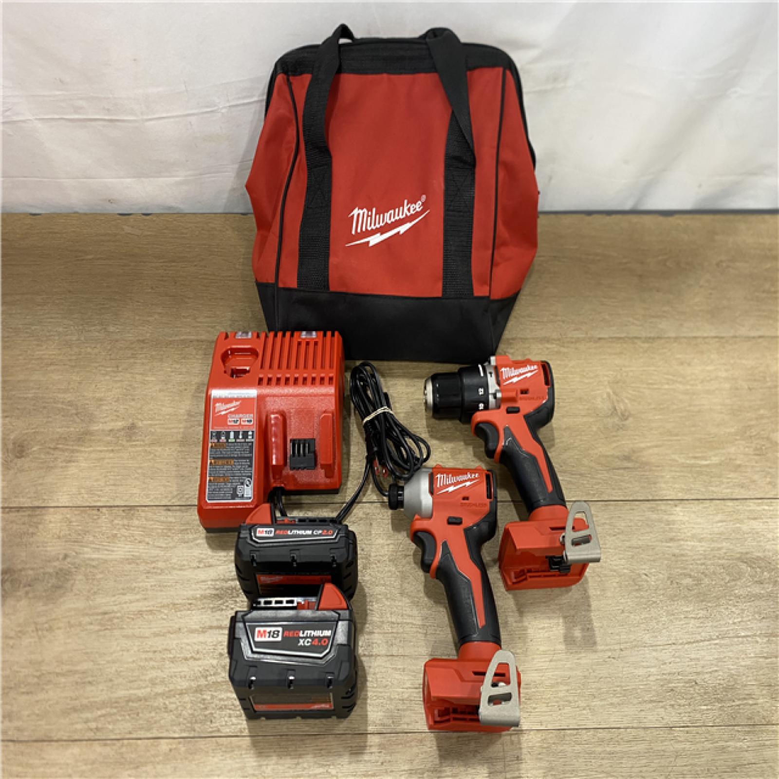 AS-IS Milwaukee 18-Volt Lithium-Ion Brushless Cordless Compact Hammer Drill/Impact Combo Kit