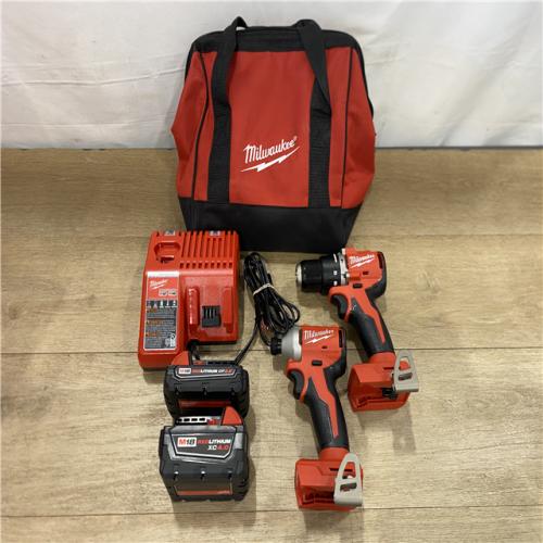 AS-IS Milwaukee 18-Volt Lithium-Ion Brushless Cordless Compact Hammer Drill/Impact Combo Kit