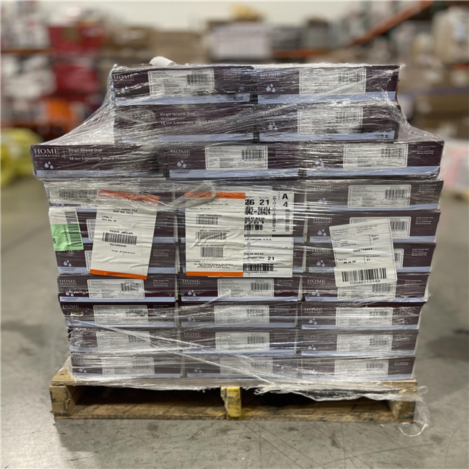 DALLAS LOCATION- Home Decorators Collection Virgil Island Oak 12 mm T x 8 in. W Waterproof Laminate Wood Flooring PALLET (28 CASES)