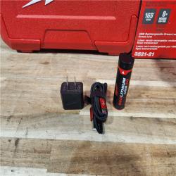 HOUSTON LOCATION - AS-IS Milwaukee 100 ft. REDLITHIUM Lithium-Ion USB Green Rechargeable Cross Line Laser Level with Charger