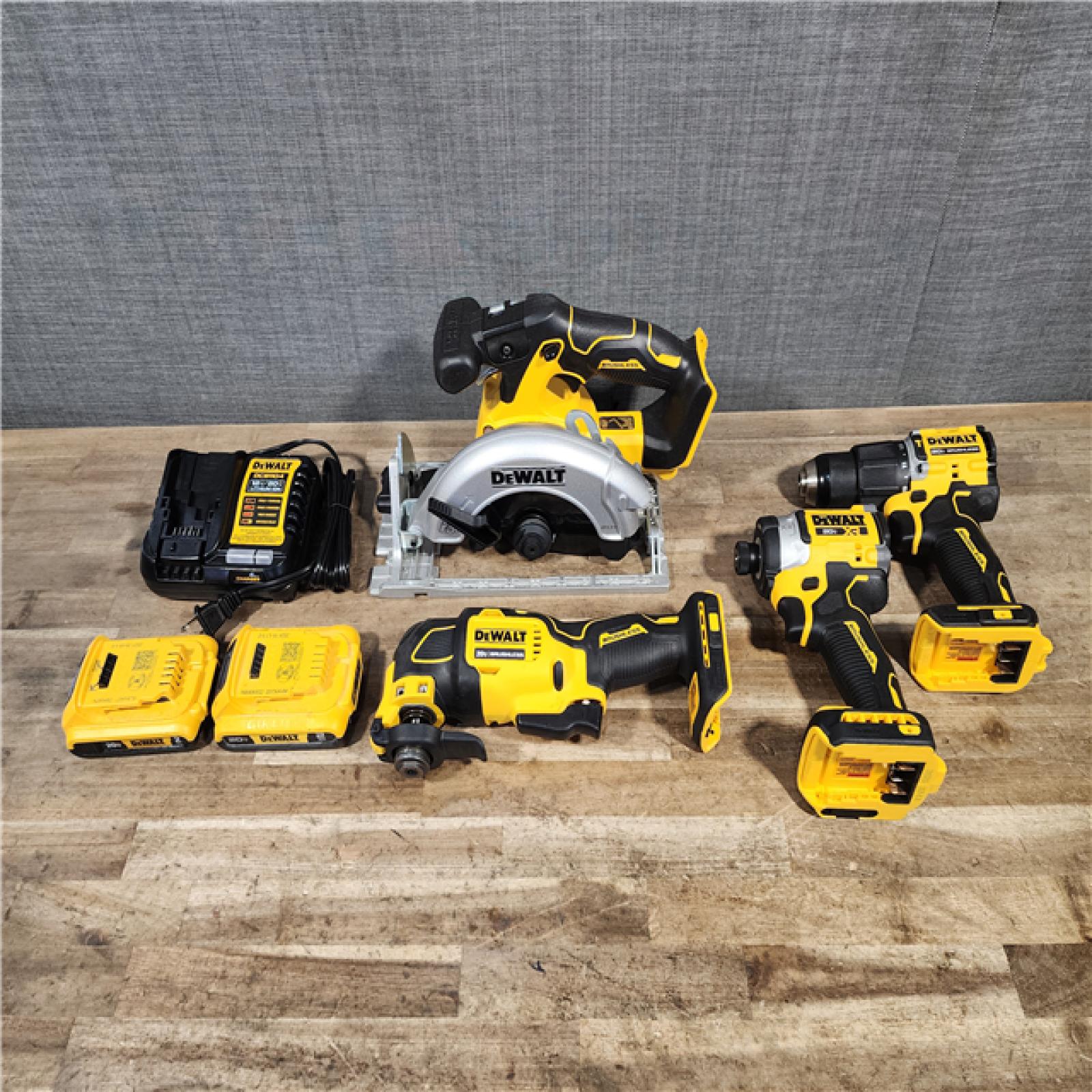 HOUSTON LOCATION - AS-IS DEWALT 4 TOOL COMBO KIT W/ (2) BATTERY & CHARGER