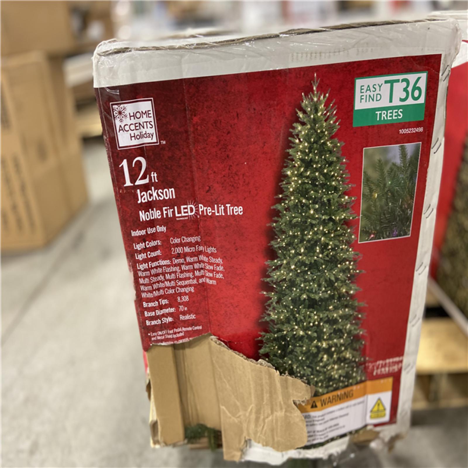 DALLAS LOCATION - Home Accents Holiday 12 ft. Jackson Noble Fir LED Pre-Lit Artificial Christmas Tree